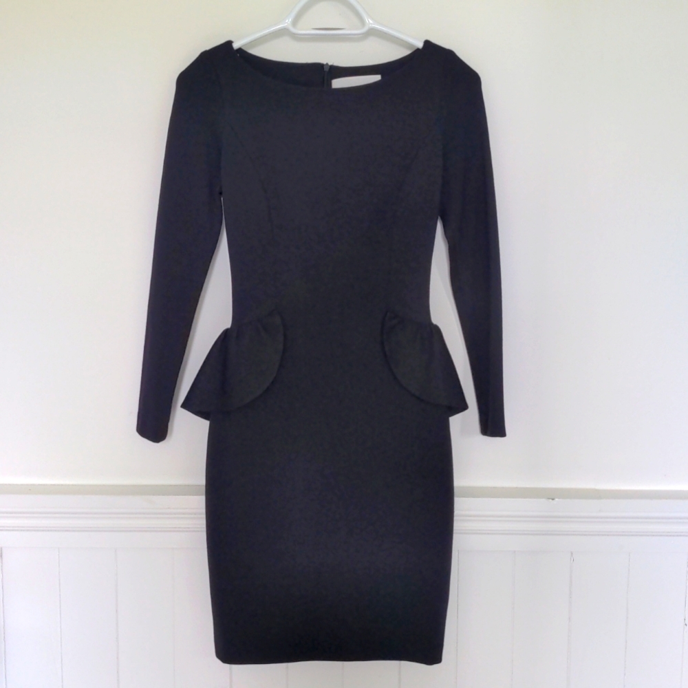 Long Sleeve Purple/Black Dress, with long sleeves and zipper up the back